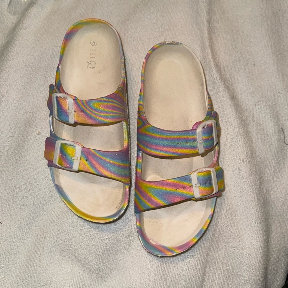 Colorful 
Sandals 
Barely worn, rainbow